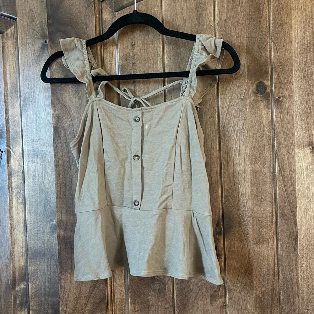 Light Brown Flirty Strappy Blouse Size M